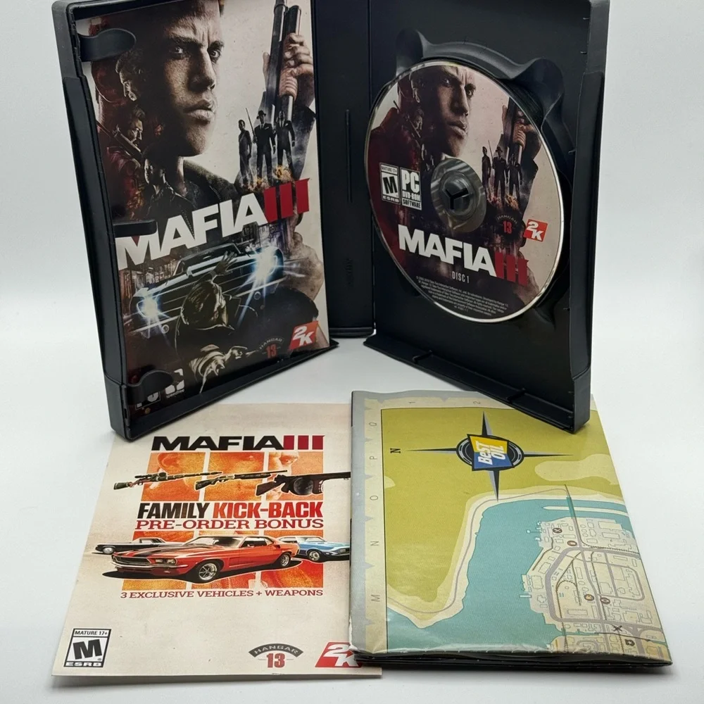 Mafia III for PC DVD ROM Complete In Box Great Condition with Map and Manual